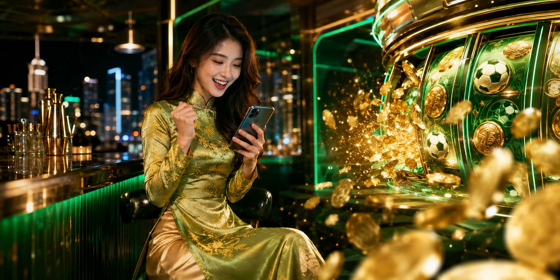 Người chơi trong trang phục áo dài tại TP. Hồ Chí Minh tham gia slot game trực tuyến