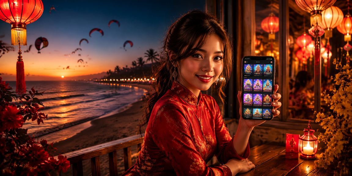 Người dùng tại Hội An thưởng thức cà phê và truy cập casino trên điện thoại di động